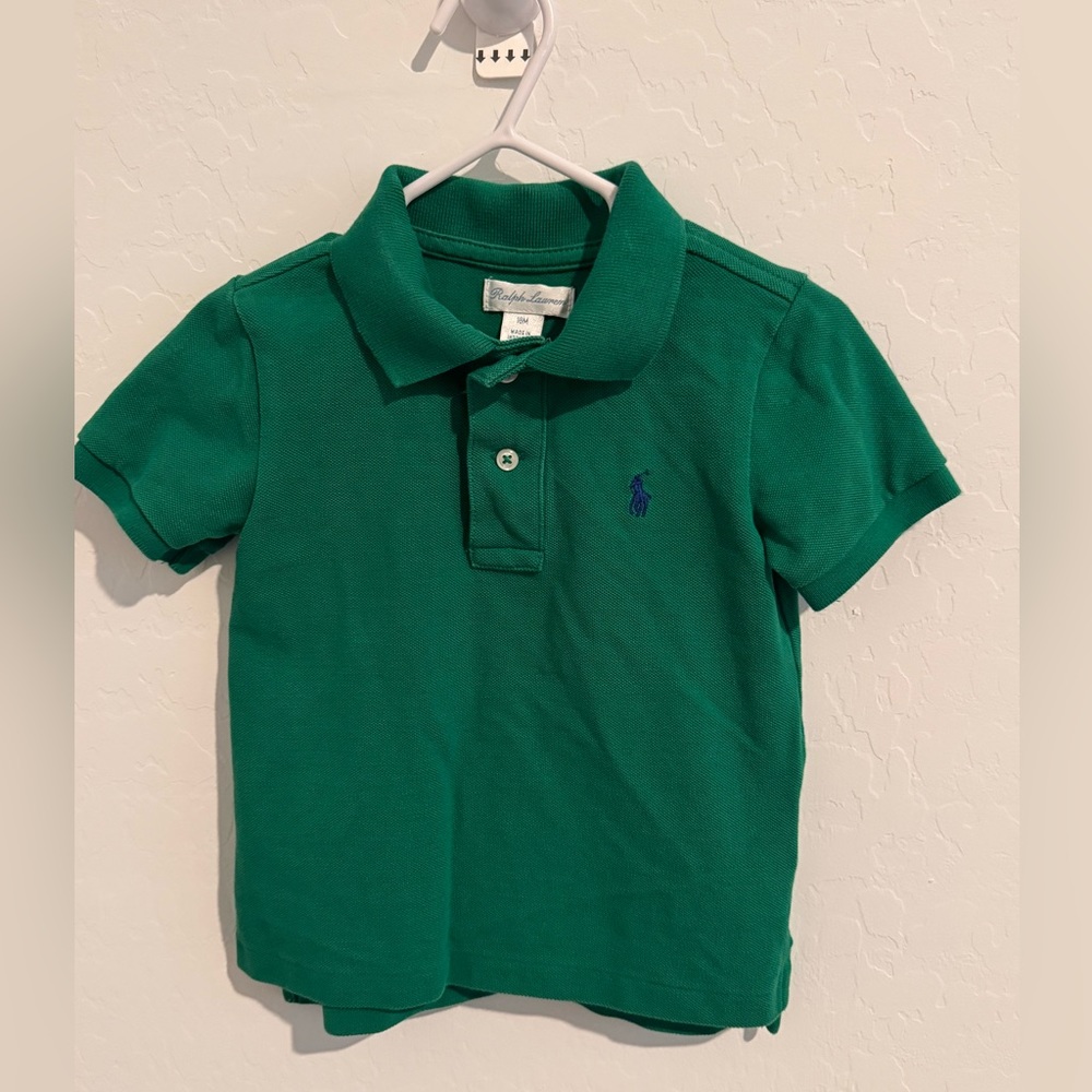 Ralph Lauren Toddler Boys Collared Polo Green Size 18M